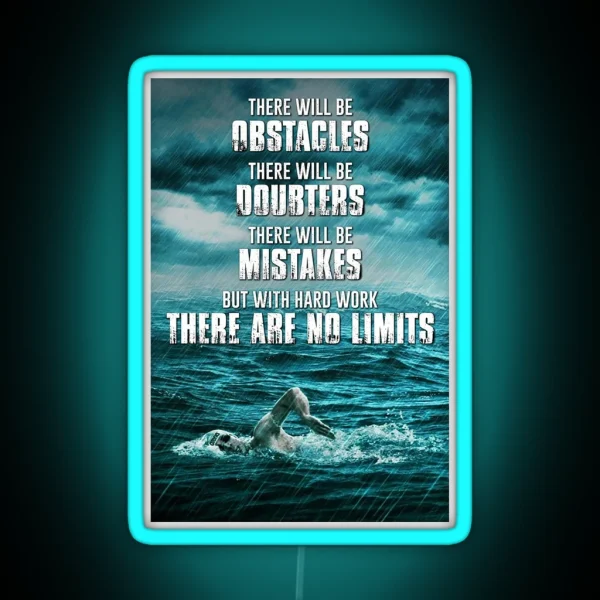 Swimming There Are No Limits RGB Neon Sign