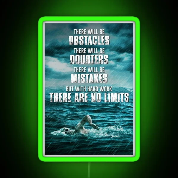 Swimming There Are No Limits RGB Neon Sign