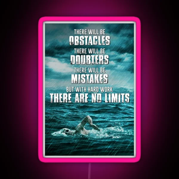 Swimming There Are No Limits RGB Neon Sign