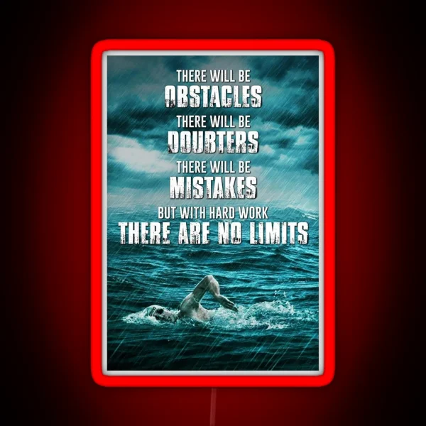 Swimming There Are No Limits RGB Neon Sign