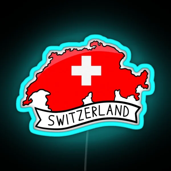 Switzerland Flag Map Led RGB Neon Sign