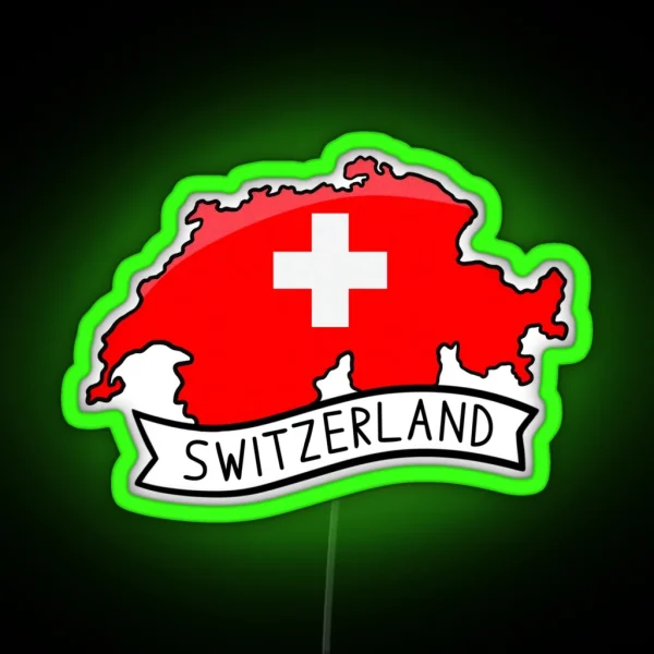 Switzerland Flag Map Led RGB Neon Sign
