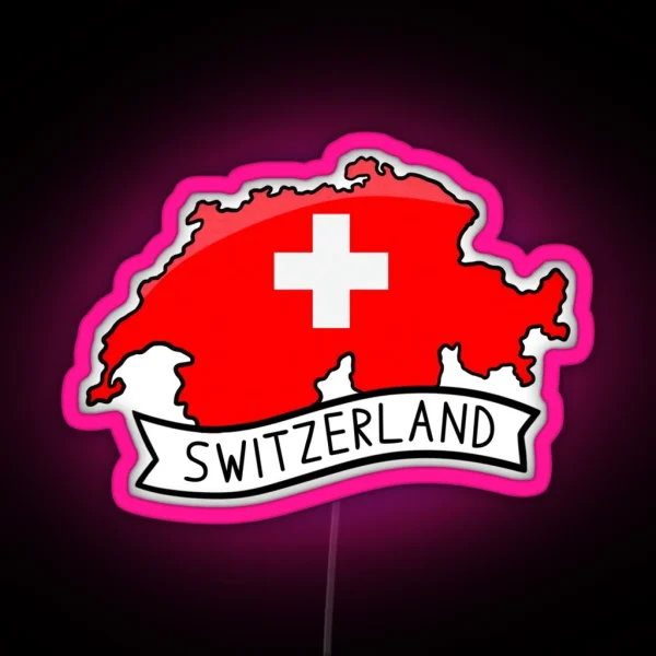 Switzerland Flag Map Led RGB Neon Sign