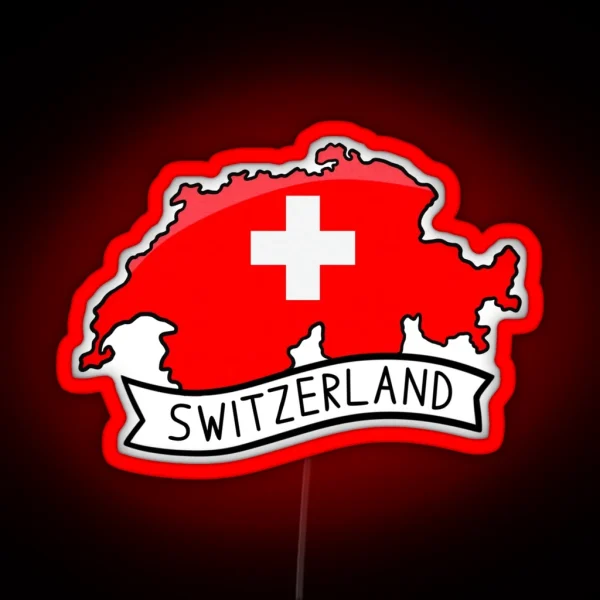 Switzerland Flag Map Led RGB Neon Sign