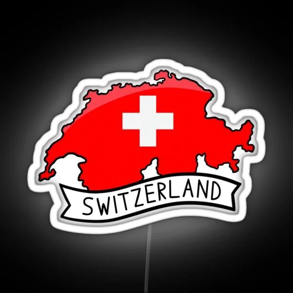 Switzerland Flag Map Led RGB Neon Sign