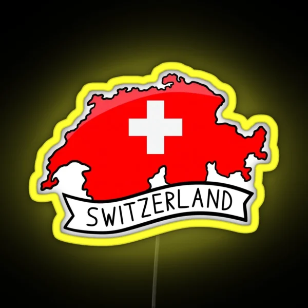 Switzerland Flag Map Led RGB Neon Sign