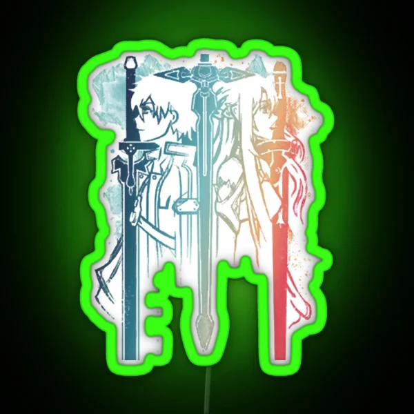 Sword Art Duo RGB Neon Sign