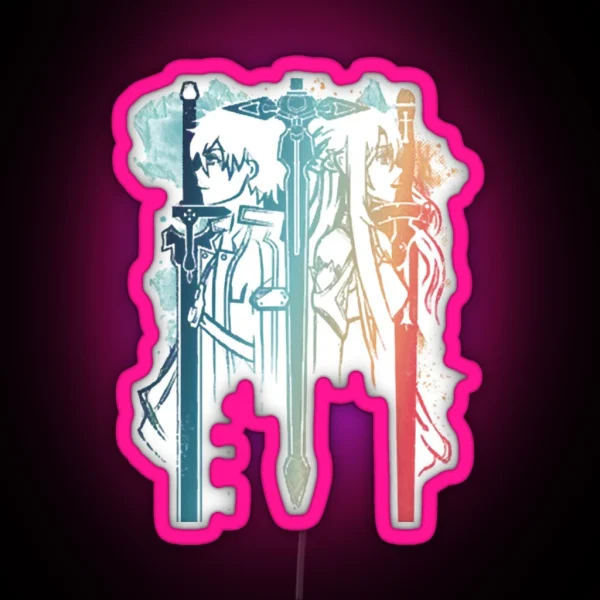 Sword Art Duo RGB Neon Sign