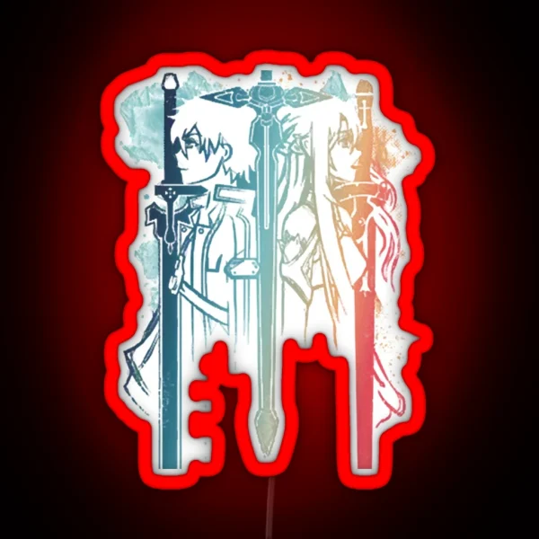 Sword Art Duo RGB Neon Sign