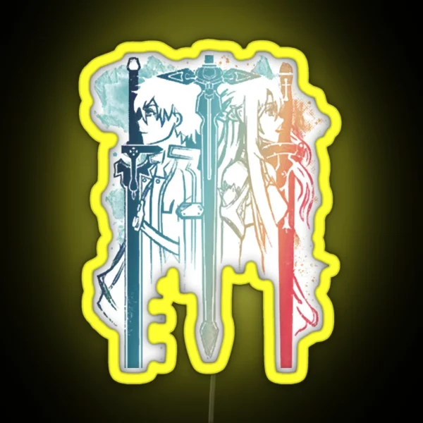 Sword Art Duo RGB Neon Sign