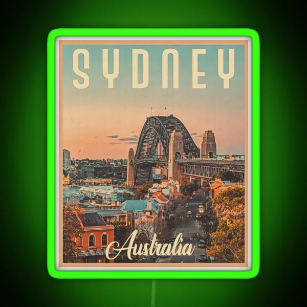 Sydney Australia Vintage Travel Best Gift Idea For RGB Neon Sign