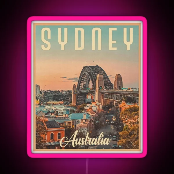 Sydney Australia Vintage Travel Best Gift Idea For RGB Neon Sign