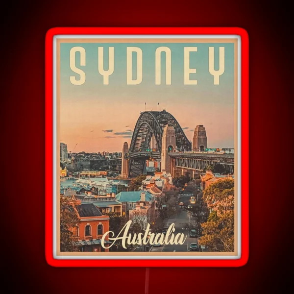Sydney Australia Vintage Travel Best Gift Idea For RGB Neon Sign