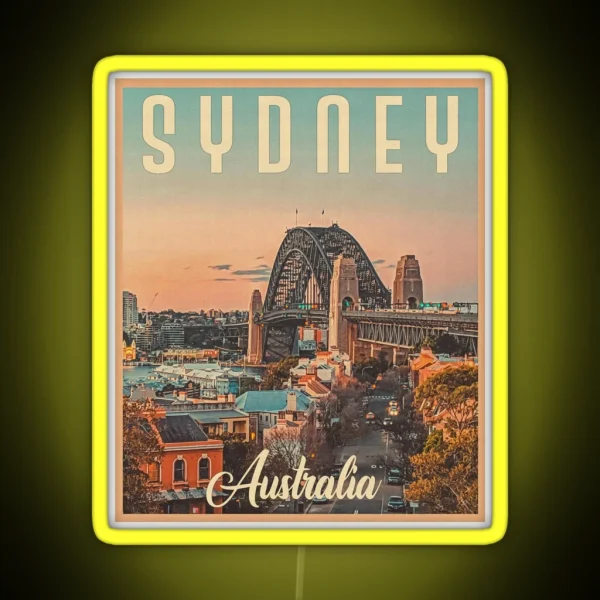 Sydney Australia Vintage Travel Best Gift Idea For RGB Neon Sign