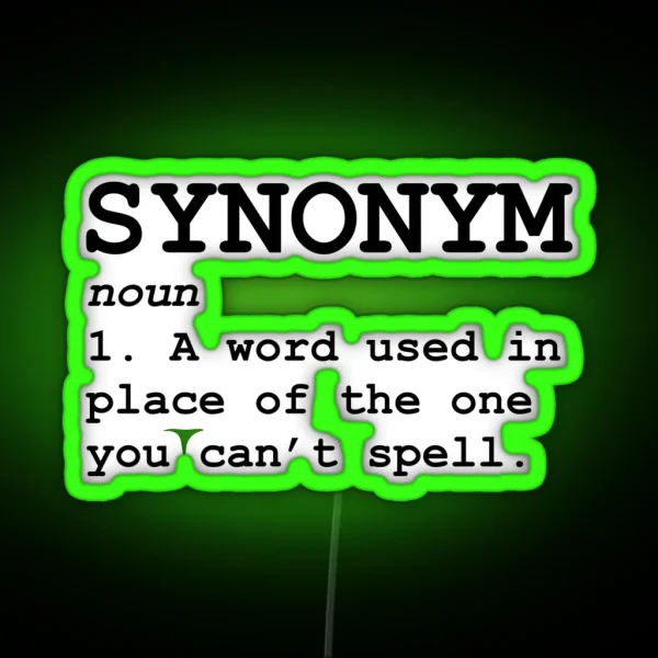 Synonym Definition RGB Neon Sign