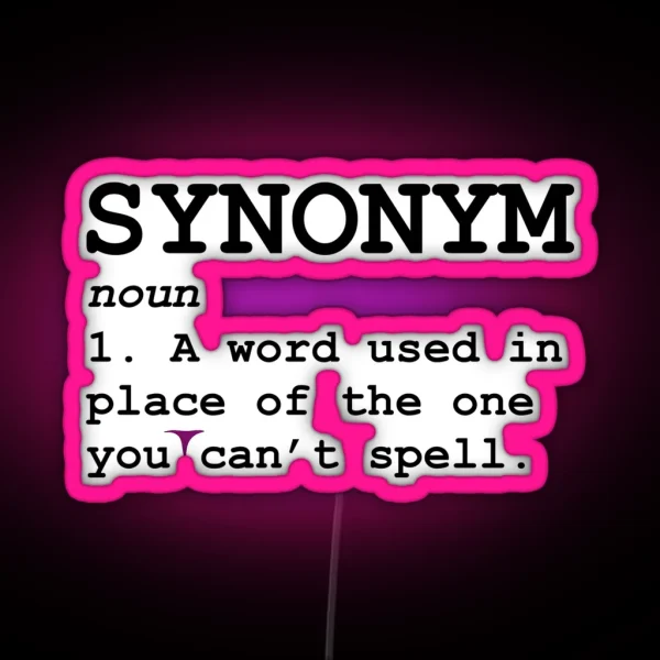 Synonym Definition RGB Neon Sign