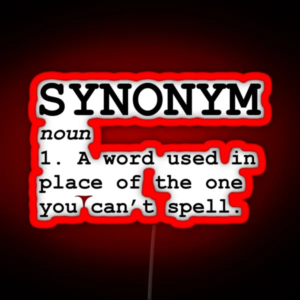 Synonym Definition RGB Neon Sign