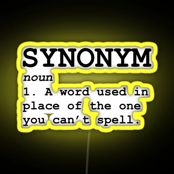 Synonym Definition RGB Neon Sign