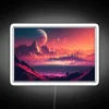 Neon-lit cityscape of a futuristic utopian world