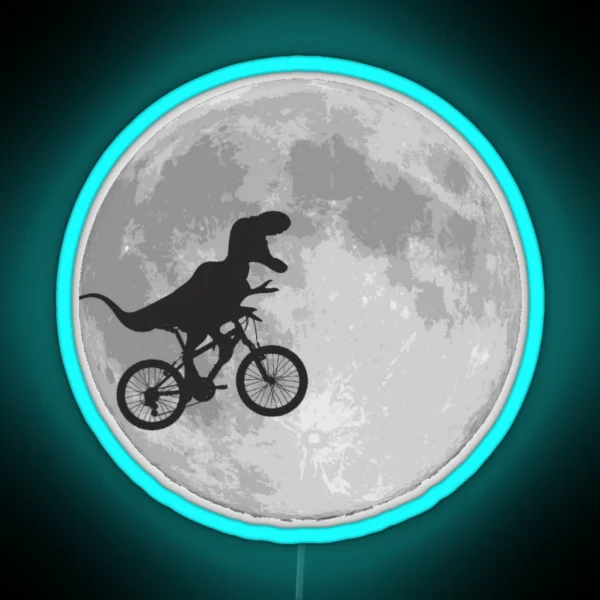T Rex Riding A Bike RGB Neon Sign