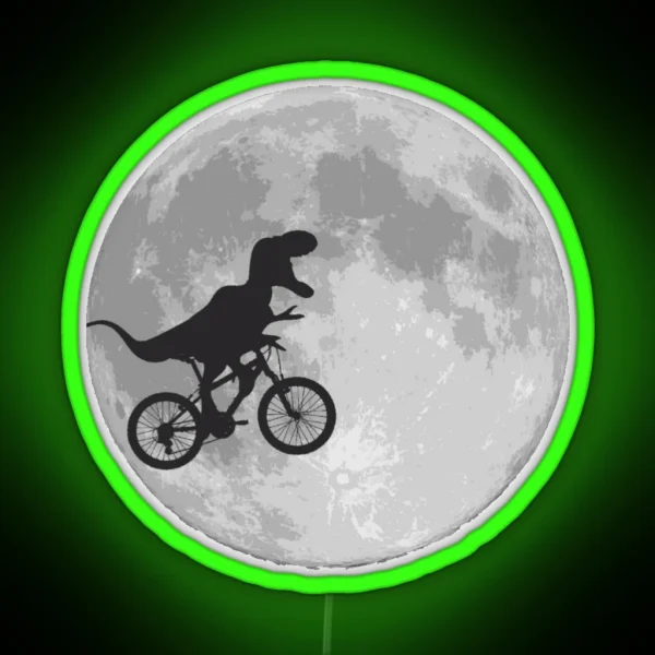 T Rex Riding A Bike RGB Neon Sign