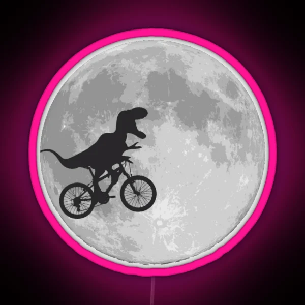 T Rex Riding A Bike RGB Neon Sign