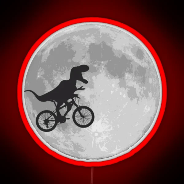 T Rex Riding A Bike RGB Neon Sign