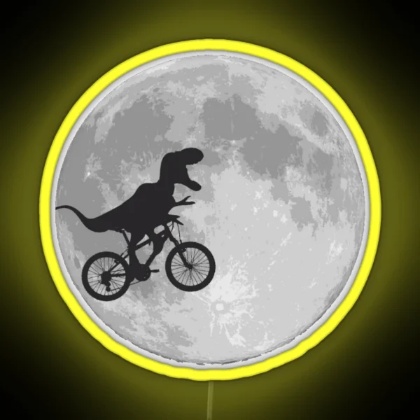 T Rex Riding A Bike RGB Neon Sign