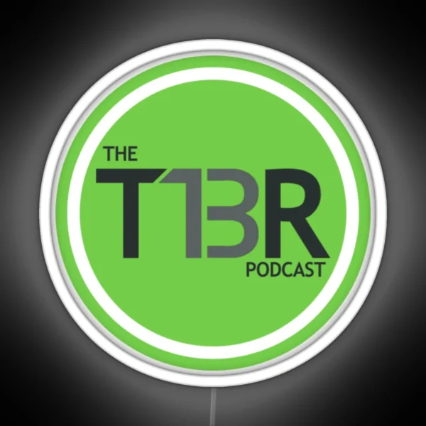 T13R Podcast Logo RGB Neon Sign
