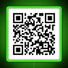 Taco Bell menu order QR code displayed on a green neon sign.