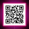 Taco Bell menu order QR code with neon signs in RGB color