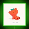 Neon-lit bear silhouette against a green background