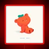 Neon bear sign with colorful, pixelated design.