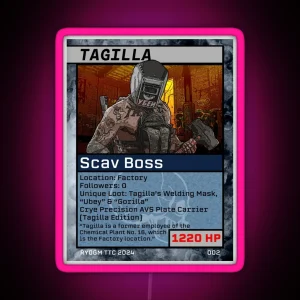 Tagilla Tarkov Trading Card 002 RGB Neon Sign