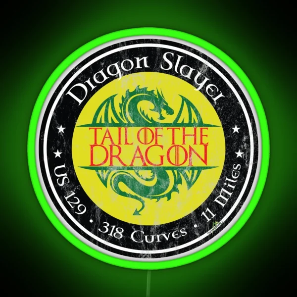 Tail Of The Dragon Road US 129 Motorcycle Sports Car RGB Neon Sign