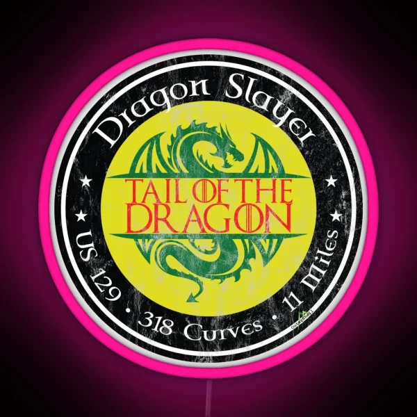 Tail Of The Dragon Road US 129 Motorcycle Sports Car RGB Neon Sign
