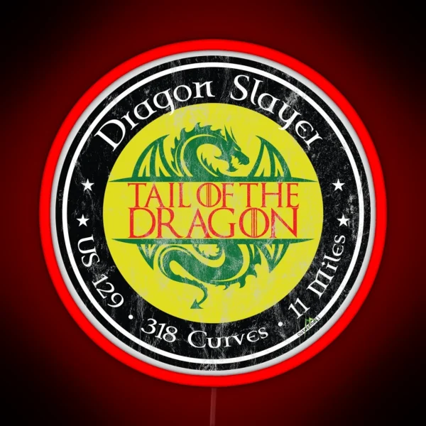 Tail Of The Dragon Road US 129 Motorcycle Sports Car RGB Neon Sign
