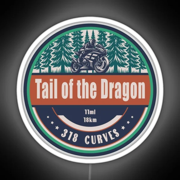 Tail Of The Dragon US Motorcycling Design RGB Neon Sign