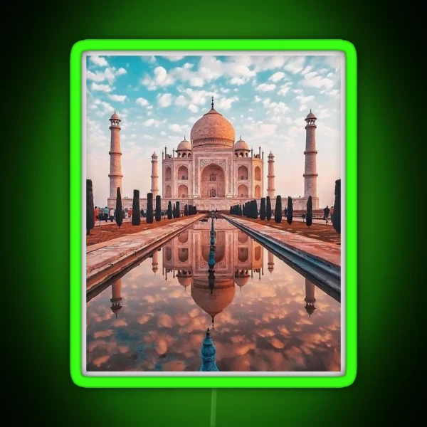 Taj Mahal India Evening Sunset RGB Neon Sign