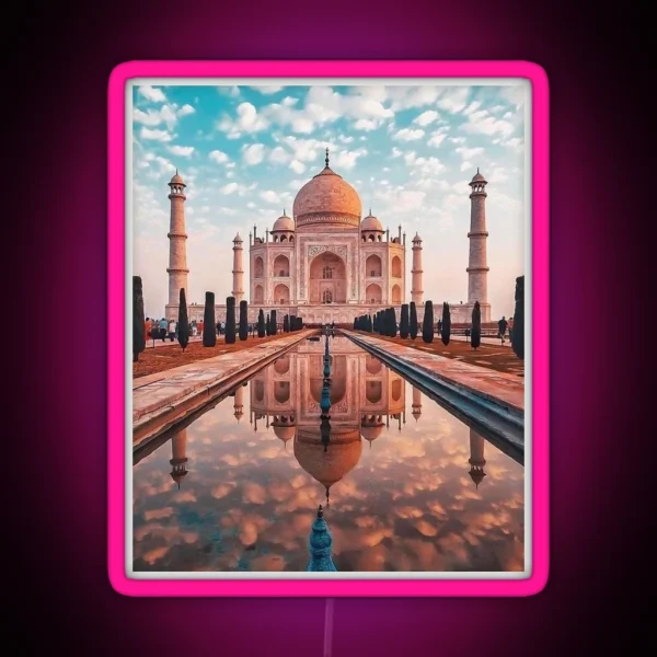 Taj Mahal India Evening Sunset RGB Neon Sign
