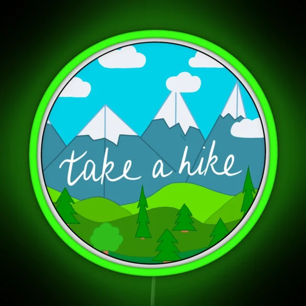Take A Hike Mountain RGB Neon Sign