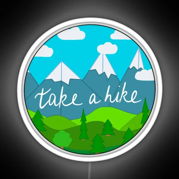 Take A Hike Mountain RGB Neon Sign