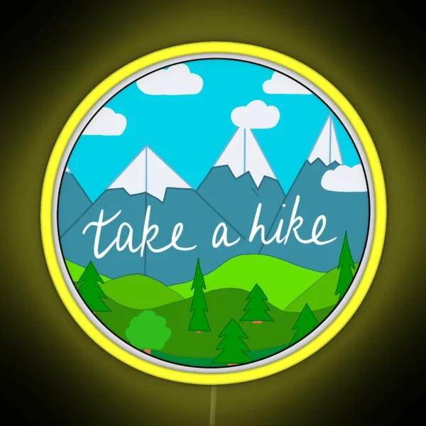 Take A Hike Mountain RGB Neon Sign