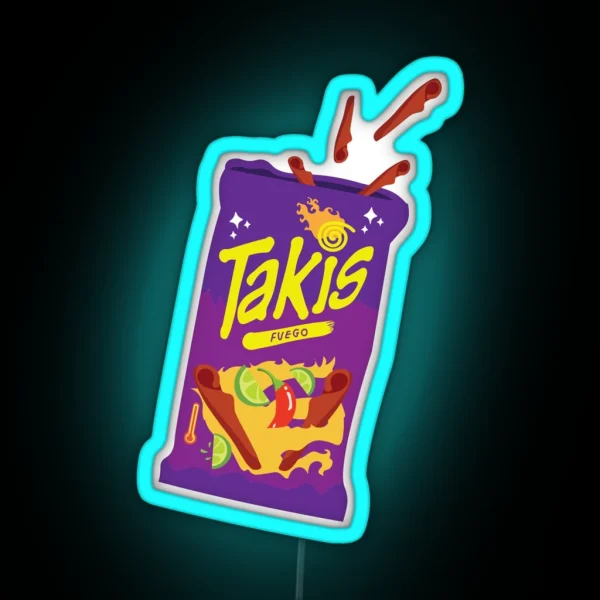 Takis Led Spicy Hot Cute Illustration Fuego RGB Neon Sign