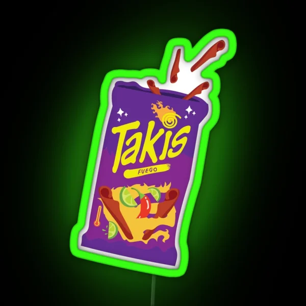 Takis Led Spicy Hot Cute Illustration Fuego RGB Neon Sign