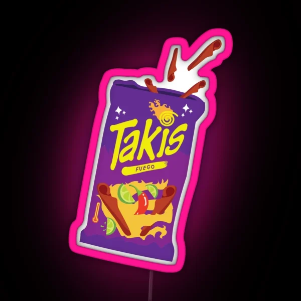 Takis Led Spicy Hot Cute Illustration Fuego RGB Neon Sign