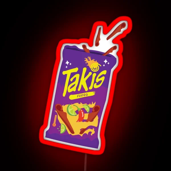 Takis Led Spicy Hot Cute Illustration Fuego RGB Neon Sign