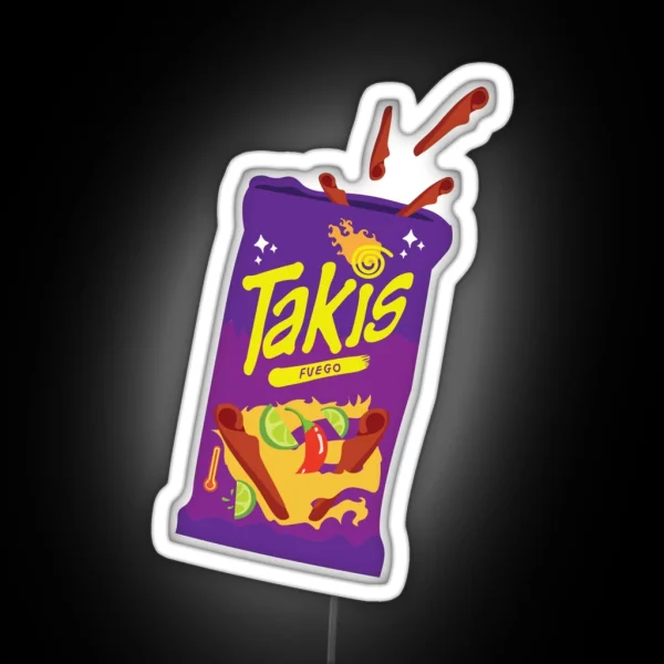 Takis Led Spicy Hot Cute Illustration Fuego RGB Neon Sign