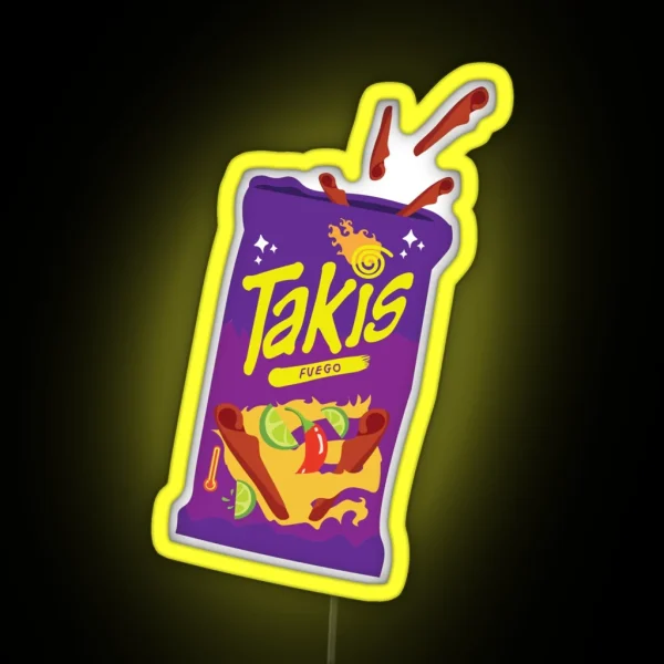 Takis Led Spicy Hot Cute Illustration Fuego RGB Neon Sign