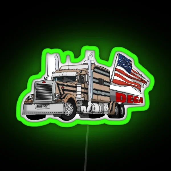Talladega Peterbilt American Flag America Pre Race RGB Neon Sign